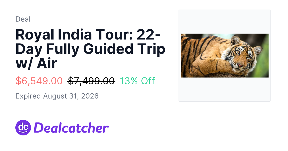 Travelzoo - Royal India Tour: 22-Day Fully Guided Trip w/ Air $6,549.00