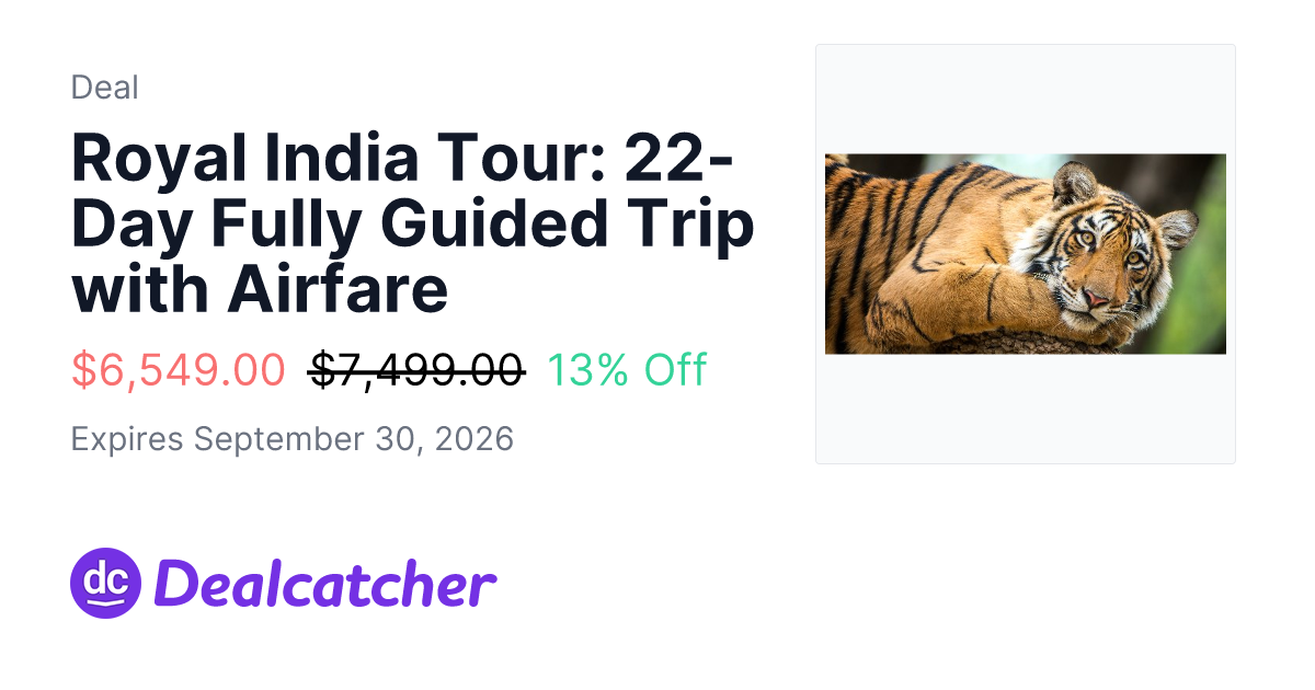 Travelzoo - Royal India Tour: 22-Day Fully Guided Trip with Airfare $6,549.00