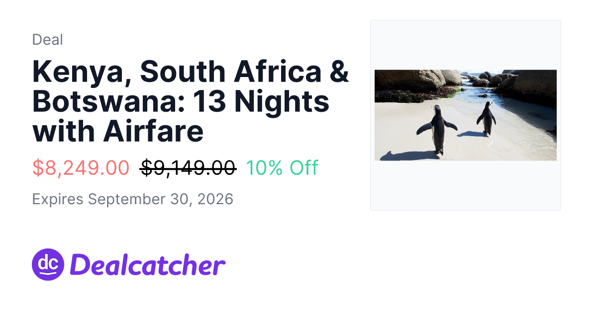 Travelzoo - Kenya, South Africa & Botswana: 13 Nights with Airfare $8,249.00