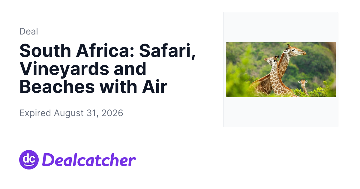 Travelzoo - South Africa: Safari, Vineyards and Beaches with Air