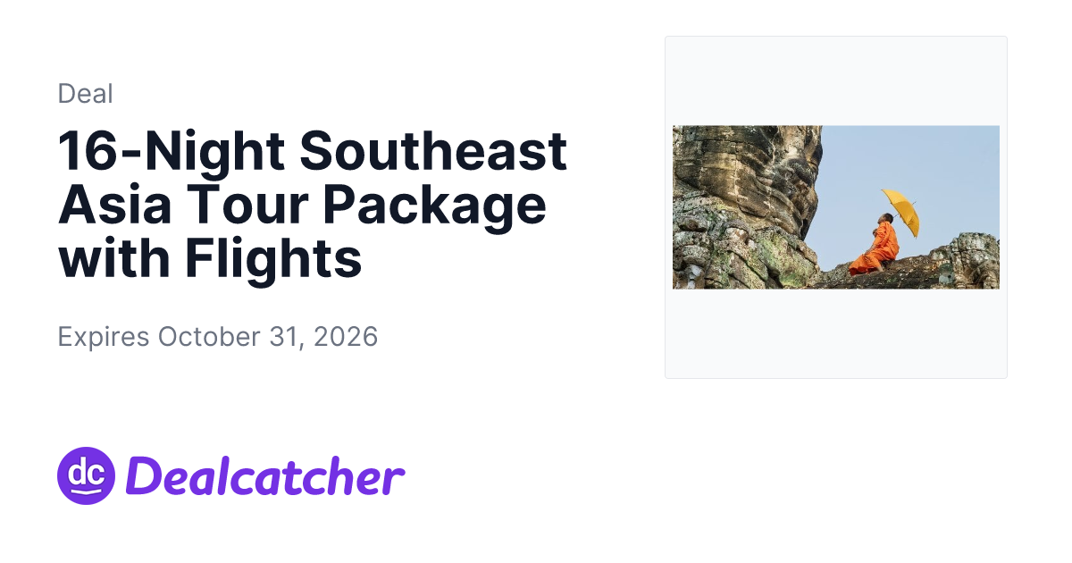 Travelzoo - 16-Night Southeast Asia Tour Package with Flights