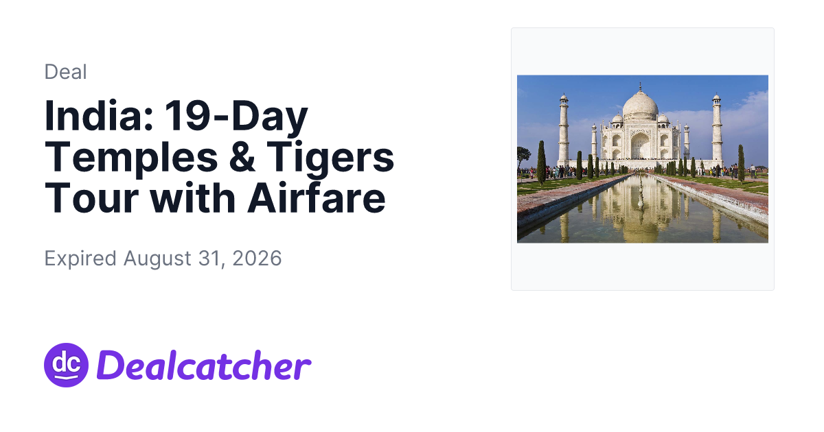 Travelzoo - India: 19-Day Temples & Tigers Tour with Airfare