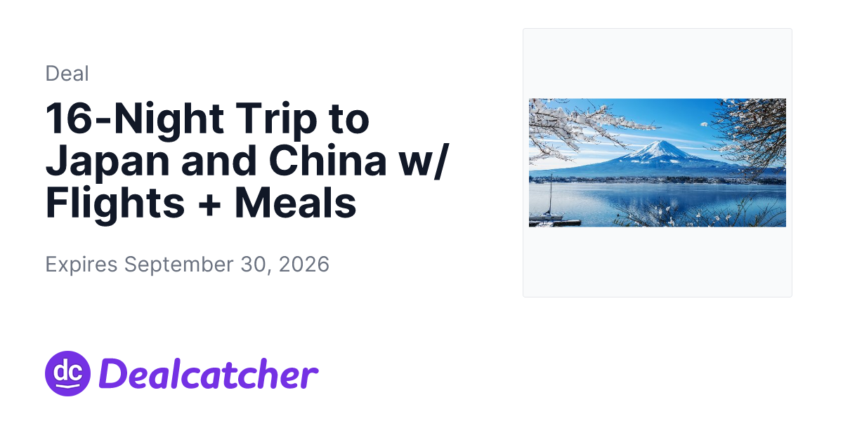 Travelzoo - 16-Night Trip to Japan and China w/ Flights + Meals