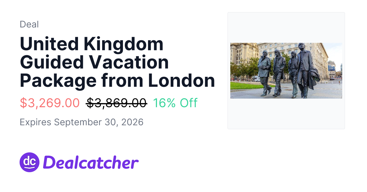 Travelzoo - United Kingdom Guided Vacation Package from London $3,269.00