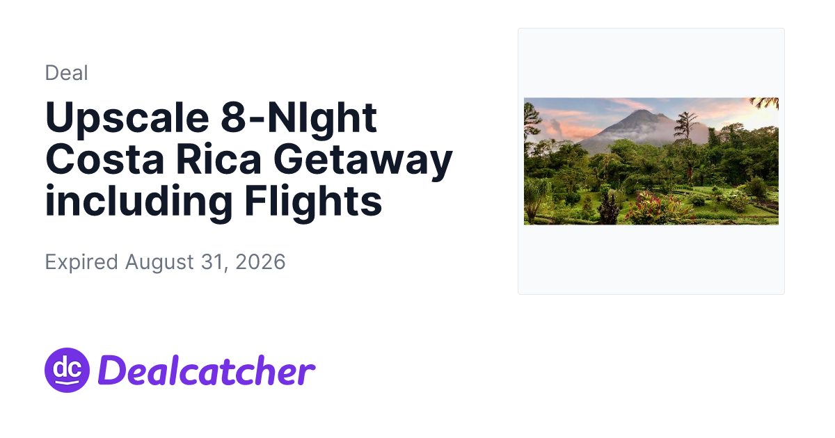 Travelzoo - Upscale 8-NIght Costa Rica Getaway including Flights