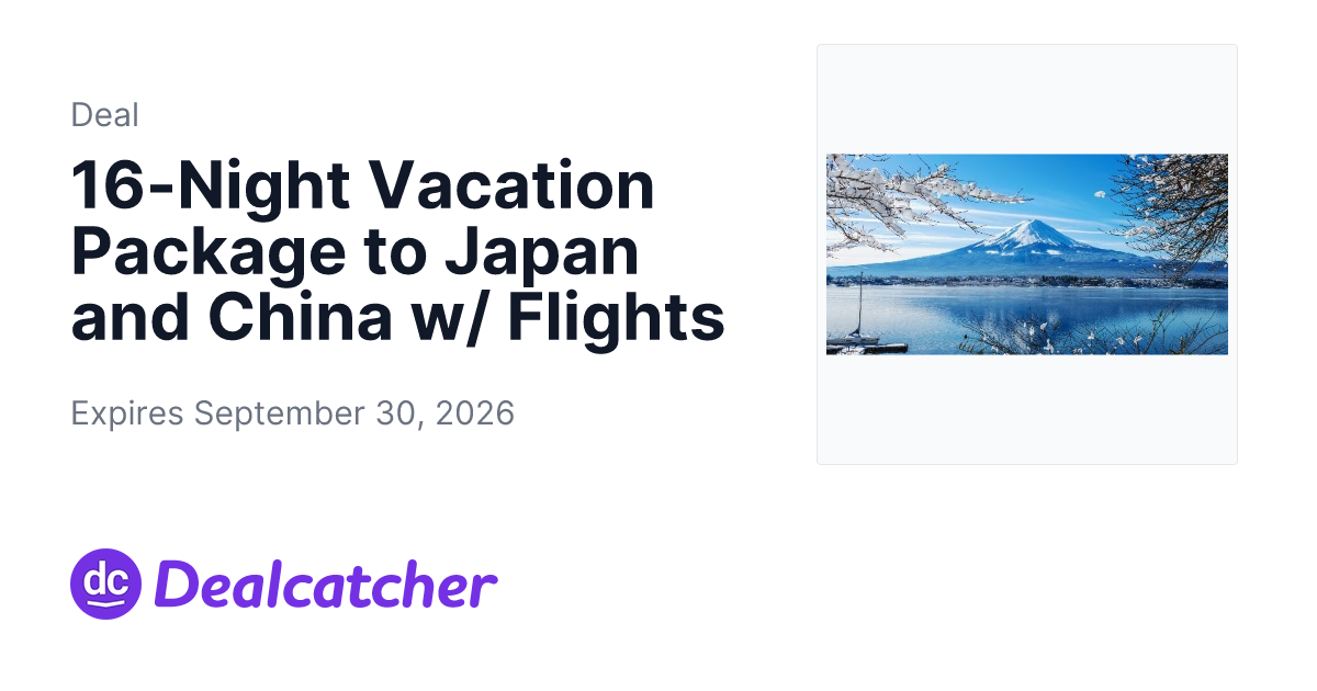 Travelzoo - 16-Night Vacation Package to Japan and China w/ Flights