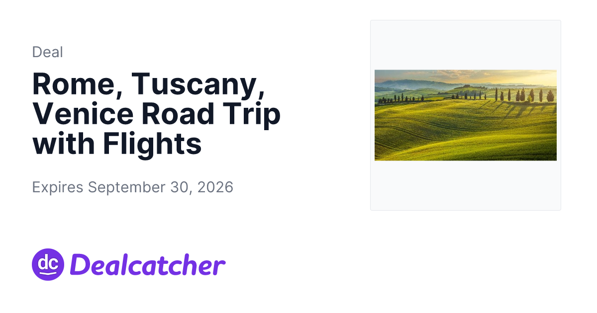 Travelzoo - Rome, Tuscany, Venice Road Trip with Flights
