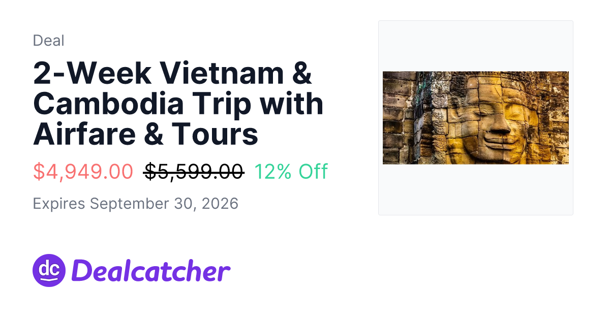 Travelzoo - 2-Week Vietnam & Cambodia Trip with Airfare & Tours $4,949.00