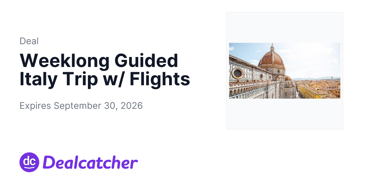 Travelzoo - Weeklong Guided Italy Trip w/ Flights
