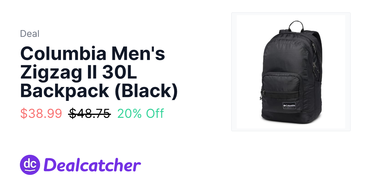 Amazon - Columbia Men's Zigzag II 30L Backpack (Black) $38.99