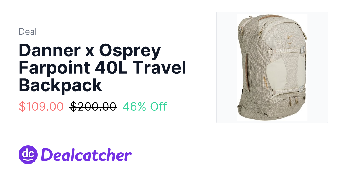 Sierra Trading Post - Danner x Osprey Farpoint 40L Travel Backpack $109.00