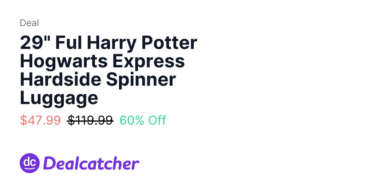 Kohl's - 29" Ful Harry Potter Hogwarts Express Hardside Spinner Luggage $47.99