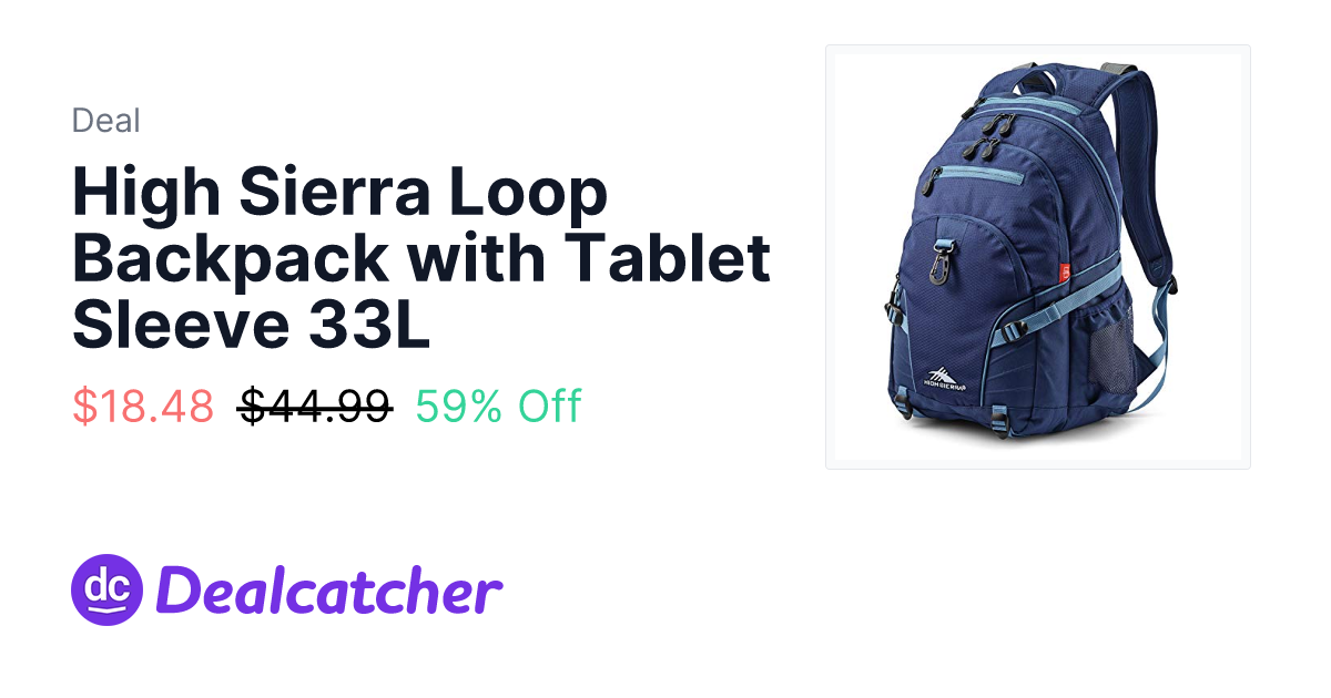 Amazon - High Sierra Loop Backpack with Tablet Sleeve 33L $18.48