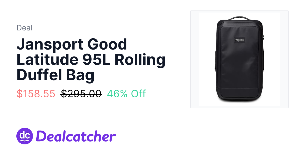 Amazon - Jansport Good Latitude 95L Rolling Duffel Bag $158.55