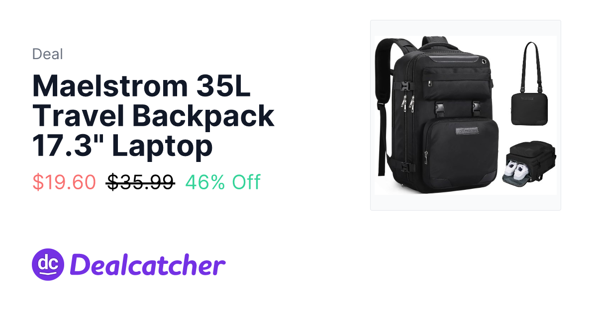 Amazon - Maelstrom 35L Travel Backpack 17.3" Laptop $19.60