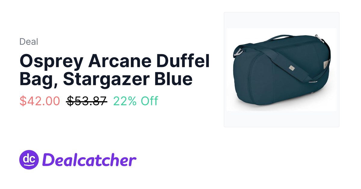 Amazon - Osprey Arcane Duffel Bag, Stargazer Blue $42.00