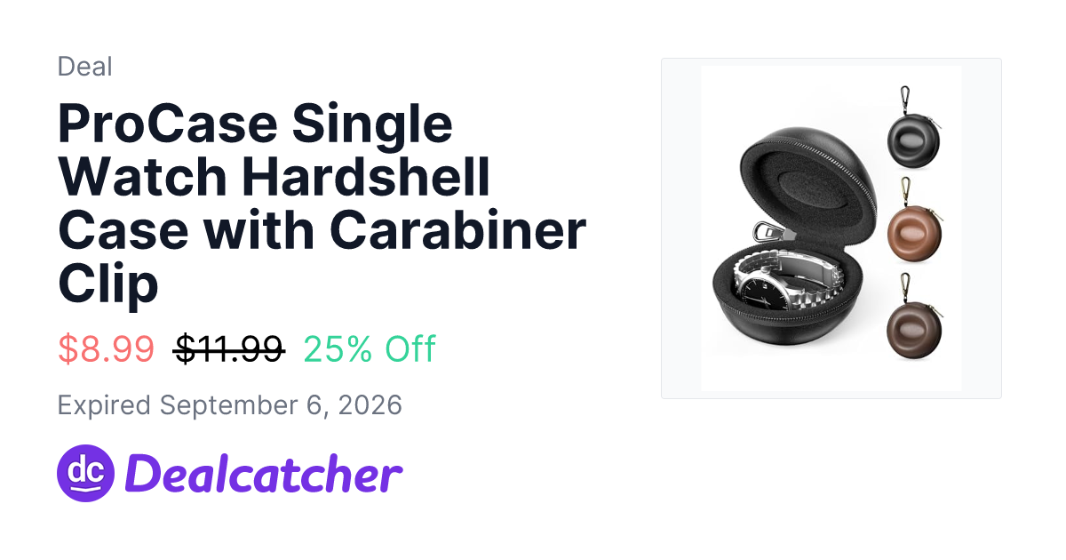 Amazon - ProCase Single Watch Hardshell Case with Carabiner Clip $8.99