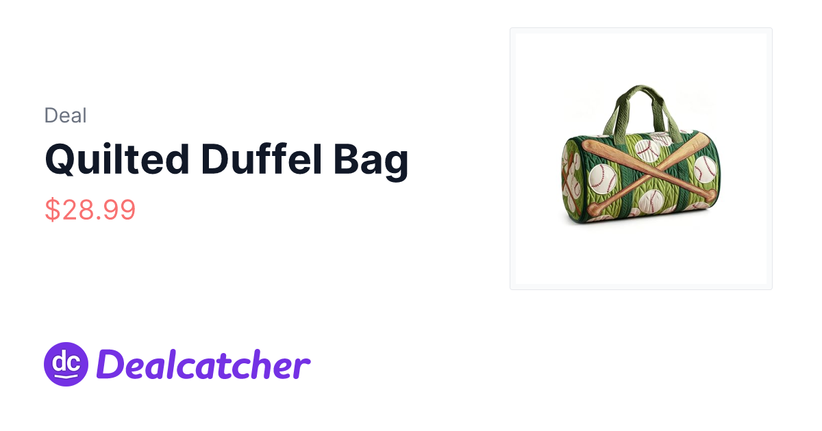 Amazon - Quilted Duffel Bag $28.99