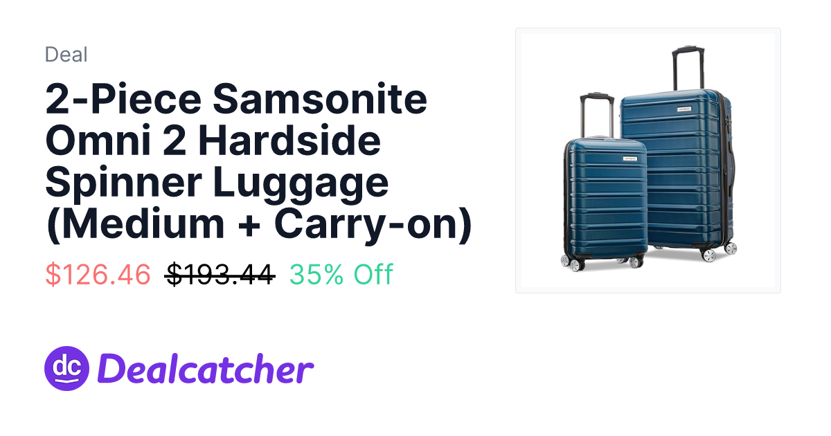 Amazon - 2-Piece Samsonite Omni 2 Hardside Spinner Luggage (Medium + Carry-on) $126.46