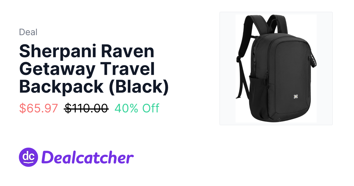 Cabela's - Sherpani Raven Getaway Travel Backpack (Black) $65.97