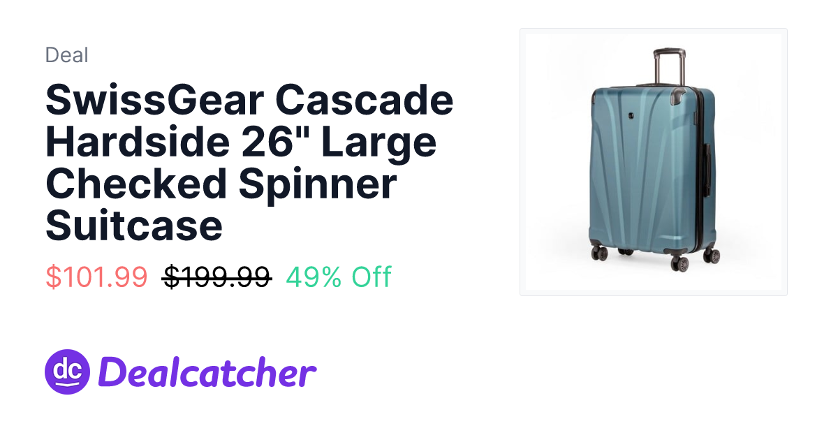 Target - SwissGear Cascade Hardside 26" Large Checked Spinner Suitcase $101.99