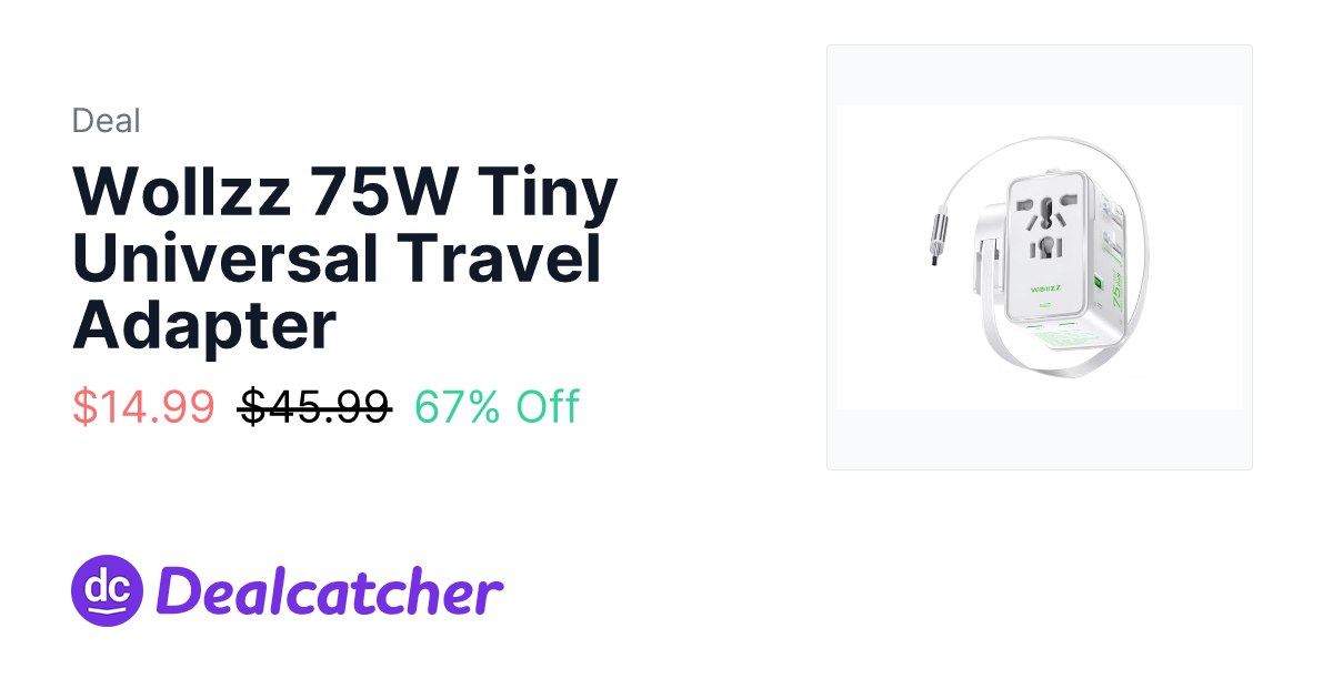 Woot - Wollzz 75W Tiny Universal Travel Adapter $14.99
