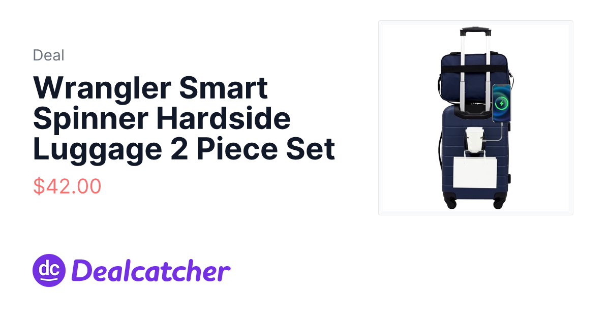 Amazon - Wrangler Smart Spinner Hardside Luggage 2 Piece Set $42.00