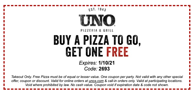 Uno Chicago Grill Coupons 2021 Promo Codes