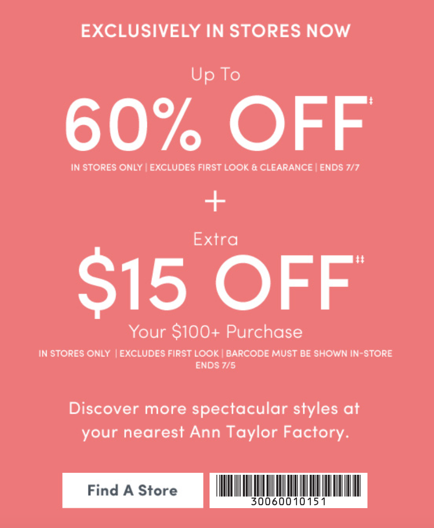 15% Off Ann Taylor Factory Store Coupons & Promo Codes – July 2021